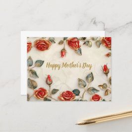 赤金ゴールドバラヴィンテージ母の日 シーズンポストカード