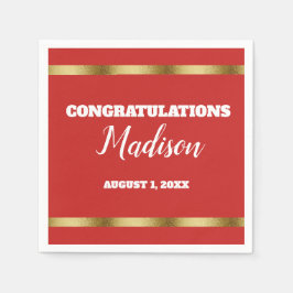 赤金ゴールドパーソナライズされた幹パーティー スタンダードカクテルナプキン