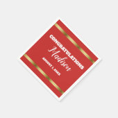 赤金ゴールドパーソナライズされた幹パーティー スタンダードカクテルナプキン (角)