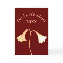 赤金ゴールドフラワーロマンチックなクリスマスカード