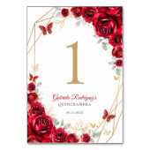 赤金ゴールドフローラキンセアニェラ テーブルナンバー (裏面)