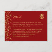 赤金ゴールドフローラ中国の写真の結婚詳細 エンクロージャーカード (正面)