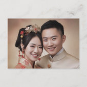 赤金ゴールドフローラ中国の写真の結婚詳細 エンクロージャーカード (裏面)