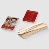 赤金ゴールドフローラ写真中国の結婚式プログラム ハンドファン (組立なし)