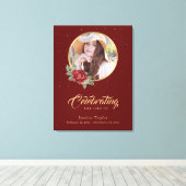 赤金ゴールドフローラ葬式ウェルカムサイン キャンバスプリント (インサイチュ (ウッドフロア))