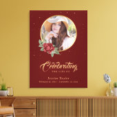 赤金ゴールドフローラ葬式ウェルカムサイン キャンバスプリント (インサイチュ (リビング))