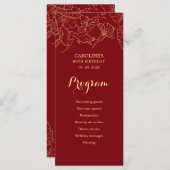 赤金ゴールドフローラ誕生日プログラム プログラム (正面/裏面)