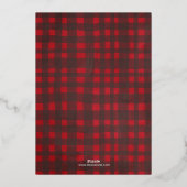 赤金ゴールドプレイド6枚の写真コラージュクリスマス 箔シーズンカード (裏面)