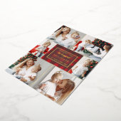 赤金ゴールドプレイド6枚の写真コラージュクリスマス 箔シーズンカード (回転した状態)