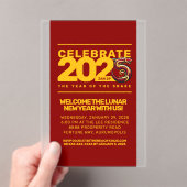 赤金ゴールドヘビの年2025 アクリル招待状 (インサイチュ (ポータブル))