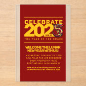 赤金ゴールドヘビの年2025 アクリル招待状 (正面)