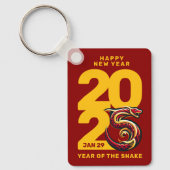 赤金ゴールドヘビの年2025 キーホルダー (正面)