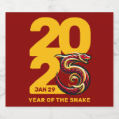 赤金ゴールドヘビの年2025 スパークリングワインラベル (シングルラベル)