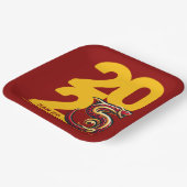 赤金ゴールドヘビの年2025 ペーパープレート (傾斜あり)