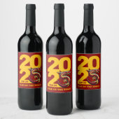 赤金ゴールドヘビの年2025 ワインラベル (ボトル)