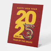 赤金ゴールドヘビの年2025 台座サイン (正面)