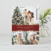 赤金ゴールドホリエレガントー写真メリークリスマスカード シーズンカード (スタンド正面)