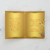 赤金ゴールドホリーエレガントクリスチャン・クリスマス シーズンカード (内部)