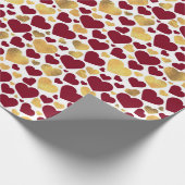 赤金ゴールドホワイトバレンタインデーハート ラッピングペーパー (角)