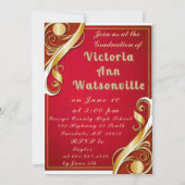 赤金ゴールドホワイト卒業2025 招待状 (裏面)