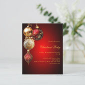 赤金ゴールドボーブルQRコードクリスマスパーティの招待状 (スタンド正面)