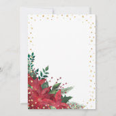 赤金ゴールドポインセチアフローラ結婚クリスマス 招待状 (裏面)