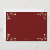 赤金ゴールドメリークリスマスハッピーニューイヤーカード シーズンカード (裏面)