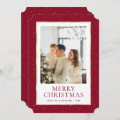 赤金ゴールドメリークリスマスフォト シーズンカード (正面/裏面)