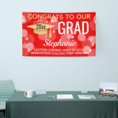 赤金ゴールドモダンバブルおめでとう卒業 横断幕 (トレードショー)