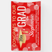 赤金ゴールドモダンバブルおめでとう卒業 横断幕 (縦)