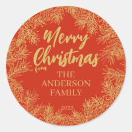 赤金ゴールドモダン植物性クリエレガントスマス ラウンドシール