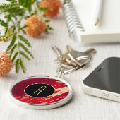 赤金ゴールドモノグラム絵を描プラン キーホルダー (側面)