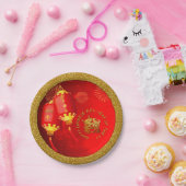 赤金ゴールドランタン中国のオックス紙カット2021 PP ペーパープレート (パーティー)