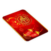 赤金ゴールドランタン中国のスネーク紙カット2025 FPM マグネット (右側)