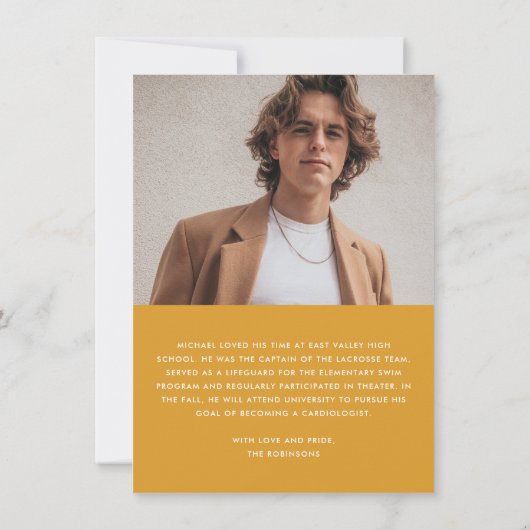 赤金ゴールドレトロ大学院写真のお知らせ 招待状 (裏面)