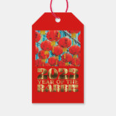 赤金ゴールド中国のウォーターラビット新年 ギフトタグ (裏面)