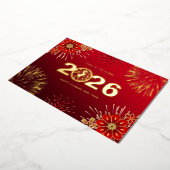 赤金ゴールド中国のハッピーニューイヤー 箔シーズンカード (回転した状態)