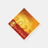 赤金ゴールド中国のラビット紙カット2023 PN スタンダードカクテルナプキン (角)