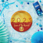 赤金ゴールド中国のラビット紙 – カット2023 PP ペーパープレート (パーティー)