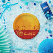 赤金ゴールド中国の紙カット2020パーティーPP ペーパープレート (パーティー)