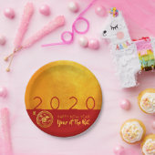 赤金ゴールド中国の紙カット2020パーティーPP ペーパープレート (パーティー)