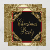 赤金ゴールド企業のパーティの招待状 招待状 (正面/裏面)