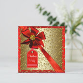 赤金ゴールド企業のパーティの招待状 招待状 (スタンド正面)