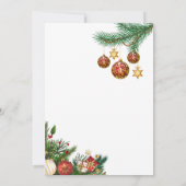 赤金ゴールド伝統的ツリークリスマスパーティー 招待状 (裏面)