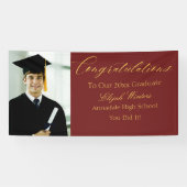 赤金ゴールド写真高校/大学卒業生 横断幕 (横)