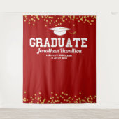 赤金ゴールド卒業パーティーの背景 タペストリー (正面)