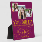 赤金ゴールド卒業写真数々の記念ギフト フォトプラーク (側面)