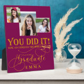 赤金ゴールド卒業写真数々の記念ギフト フォトプラーク (側面)