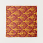 赤金ゴールド孔雀:アールデコ。 タペストリー (正面(横))