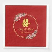 赤金ゴールド幾何学的フローラ中国のリース結婚 (正面)